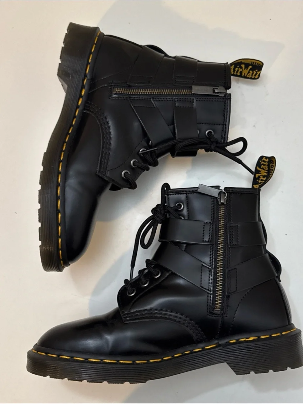 Dr Martens Christofor Women's Harness Boots Black Size 7 Leather Combat Doc